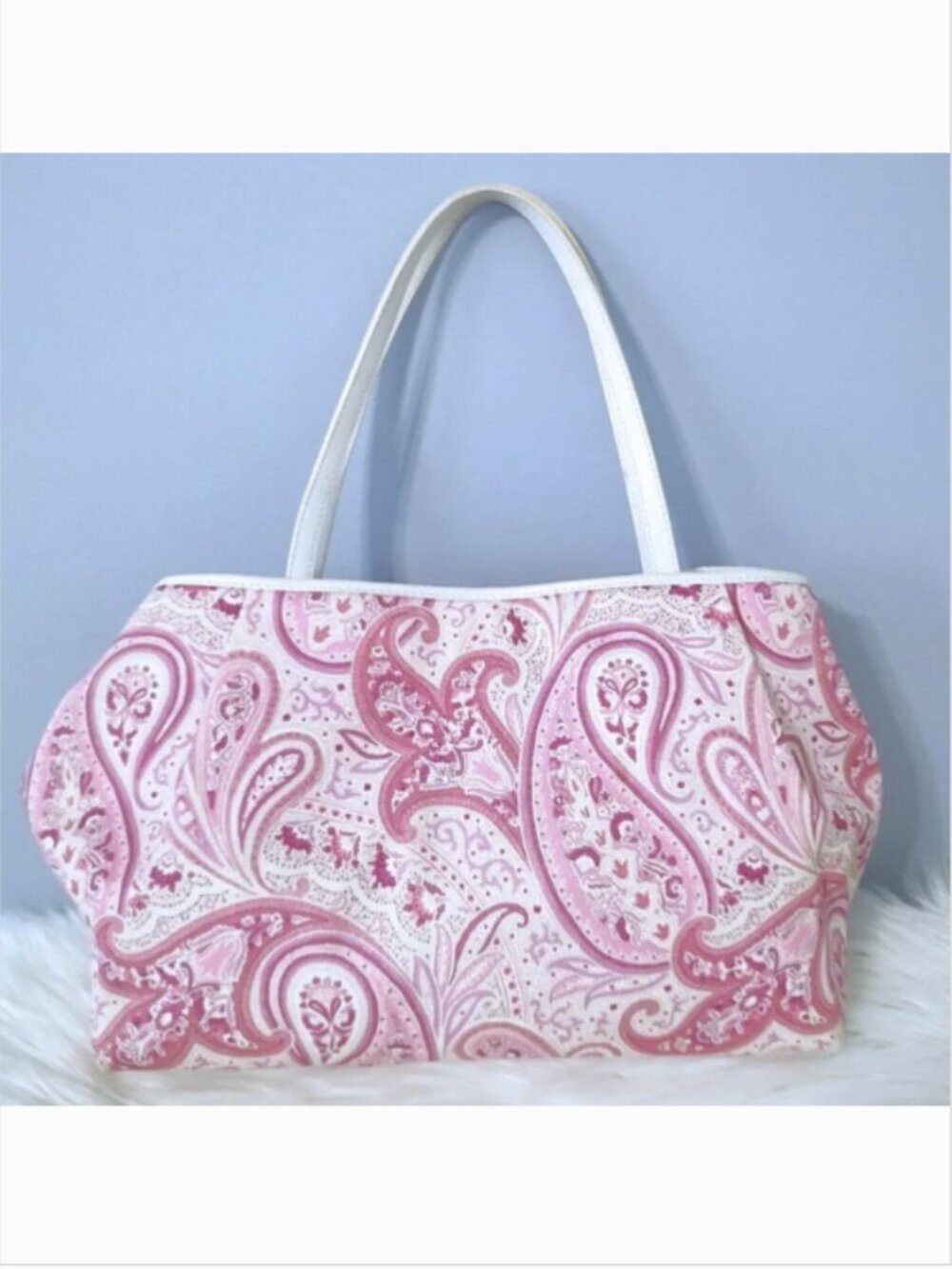 Etro pink paisley cloth tote shoulder bag EUC